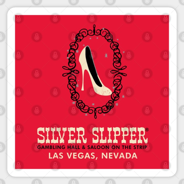 Retro Vintage Silver Slipper Gambling Hall & Saloon Las Vegas Sticker by StudioPM71